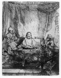 エマオの晩餐、1654年 作： Rembrandt van Rijn